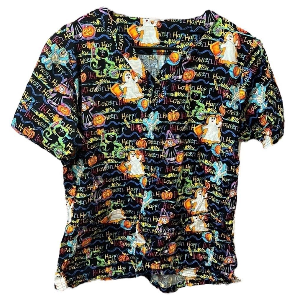 Uniform Advantage Happy Halloween Scrub Top